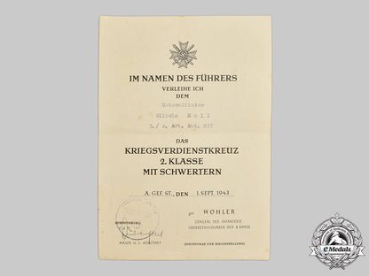 germany,_heer._a_pair_of_award_documents_to_unteroffizier_wilhelm_moll,_schwere_artillerie-_abteilung857_m21_507_1_1