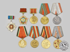 Russia, Soviet Union, Federation. A Lot Of Nine Medals And Badges