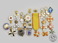 Spain, Kingdom. Lot Of Twenty-Two Miniature Orders And Medals