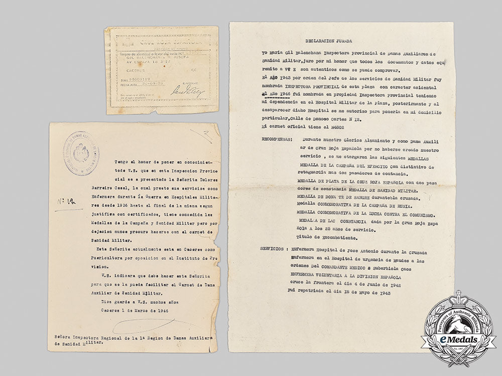 spain,_facist_state._a_rare_female_medic's_blue_division&_civil_war_group_m21_679