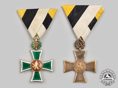 Bulgaria, Kingdom. Two Long Service Crosses For Twenty Years' Service