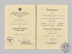 Germany, Ss. A Set Of Award Documents To Unterscharführer Reimar Schmidt, 4Th Ss Panzergrenadier Regiment “Der Führer”