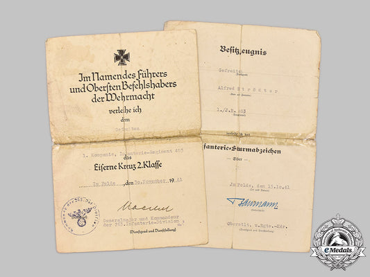 germany,_heer._a_pair_of_award_documents_to_gefreiter_alfred_strödter,_infanterie-_regiment483,_eastern_front_combat_m21__mnc0989_1