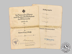 Germany, Heer. A Pair Of Award Documents To Gefreiter Alfred Strödter, Infanterie-Regiment 483, Eastern Front Combat