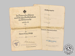 Germany, Heer. A Pair Of Award Documents To Gefreiter Alfred Strödter, Infanterie-Regiment 483, Eastern Front Combat