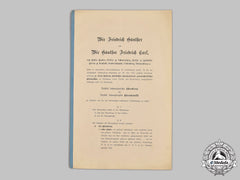 Schwarzburg, Principality. The Statutes The Honour Cross And Honour Medal, 1873