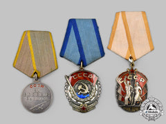 Russia, Soviet Union. A Lot Of Three Awards & Orders