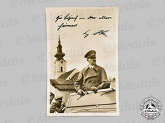 Germany, Third Reich. A Signed And Dedicated Postcard Of Ah In Leonding
