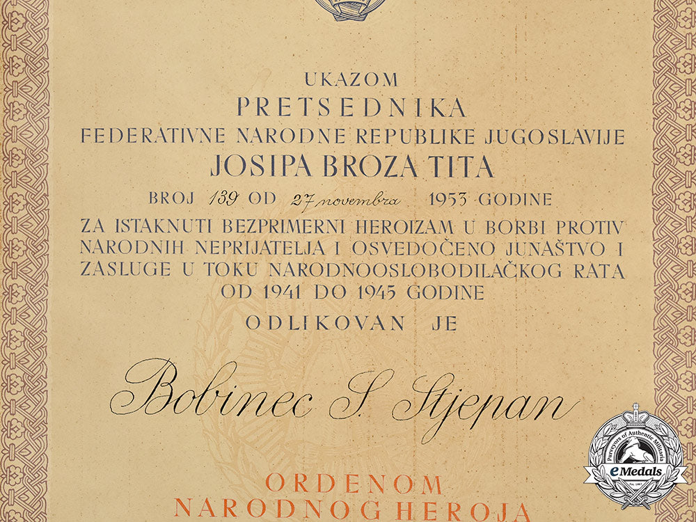 yugoslavia,_socialist_federal_republic._an_order_of_the_people's_hero_award_document_for_acts_in1941-1945,_bobibec_s._stjepan1953_m21__mnc1392
