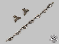 United States. A Vintage Sterling Silver Bracelet & Earrings Set, By Danecraft, C.1965