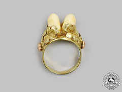 Germany. A Custom Yellow Gold Deer Tooth Ring, C.1930