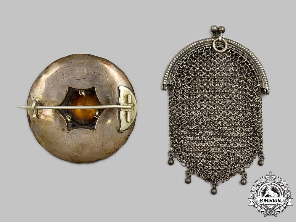 jewellery._a_victorian_era_brooch_and_silver_chatelaine_coin_purse,_c.1867_m21__mnc1688