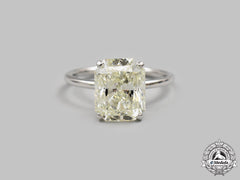 Jewellery. A White Gold & Rectangular 5Ct Diamond Solitaire Engagement Ring