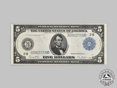 United States. A Five Dollar Federal Reserve Note, 1914