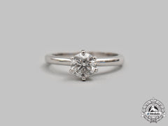 Jewellery. A White Gold & Diamond Solitaire Ring