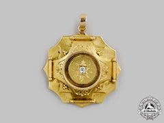 Jewellery. An Antique Yellow Gold And Diamond Pendant, C.1900