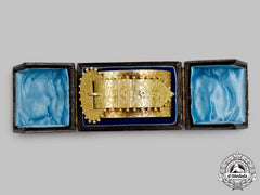 Jewellery. A Victorian Yellow Gold Buckle Bangle With Case, C.1870