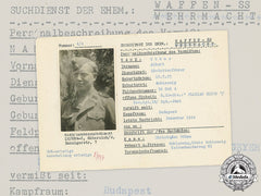Germany, Ss. A Ss Hiag Tracing Service File For Ss-Rottenführer Albert Böhme