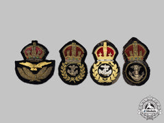 United Kingdom. Four Royal Air Force &  Royal Navy Officer's Cap Badges