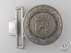 A Free State Of Hesse (Freistaat Hessen) Fire Defence Service Officer's Belt Buckle; Published Example