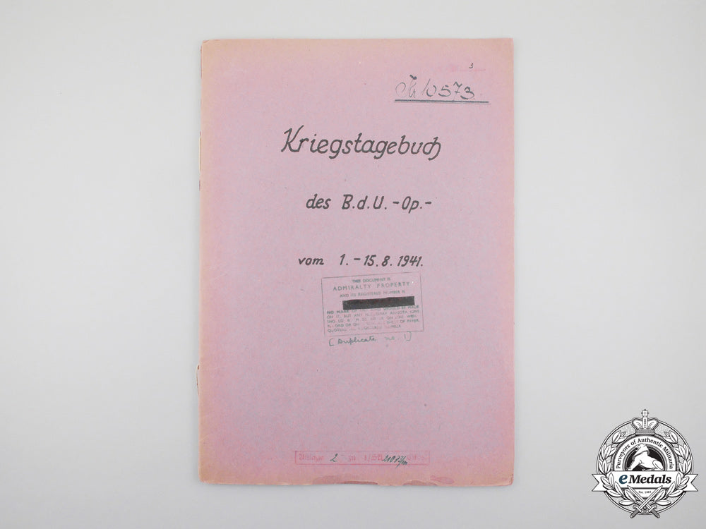 a_dönitz_signed_official_war_diary_of_the_commander_of_u-_boats_for_august1941_m_463_1