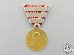 Austria. An Austrian Bravery Medal, Gold Grade With Three Clasps, Type Iv (Karl I, 1917-1918)