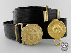 A 1940 German Line Officer's Undress Buckle And Fittings With Belt By Friedrich Linden