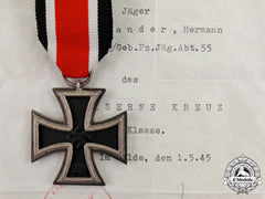 Germany. An Iron Cross 1939 Second Class With Award Certificate And American Pow Leaflet
