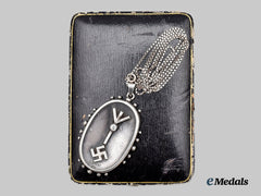 Germany, Third Reich. A Rare Silver And Diamond Germanic Folk Art Necklace, With Case