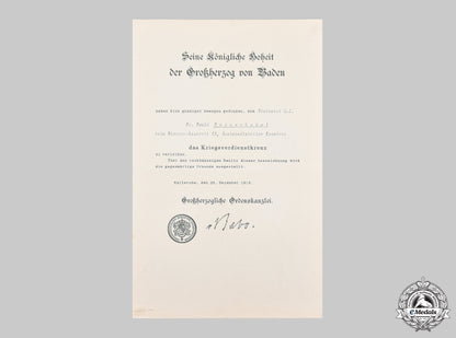 germany,_imperial._a_baden_war_merit_cross_certificate_to_a_staff_surgeon,1916__mnc1984_m20_0822_1