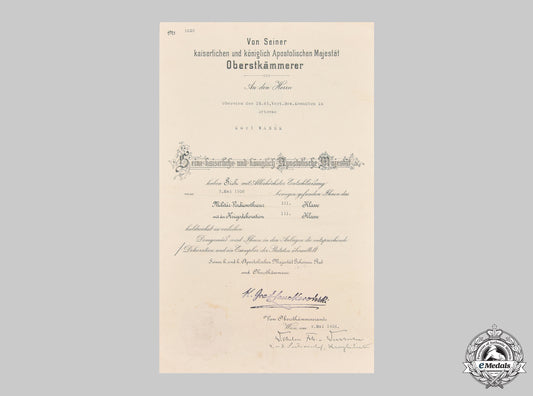 austria,_imperial._a_large_military_merit_cross_iii_class_document,_infantry_regiment61__mnc2021_m20_0834