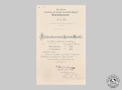 Austria, Imperial. A Large Military Merit Cross Iii Class Document, Infantry Regiment 61