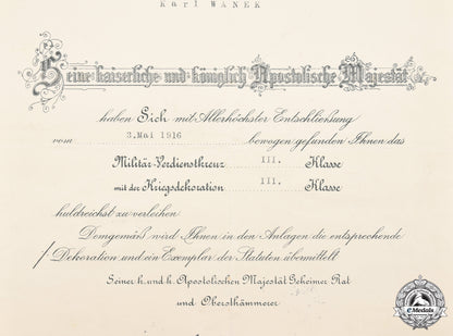 austria,_imperial._a_large_military_merit_cross_iii_class_document,_infantry_regiment61__mnc2026_m20_0836
