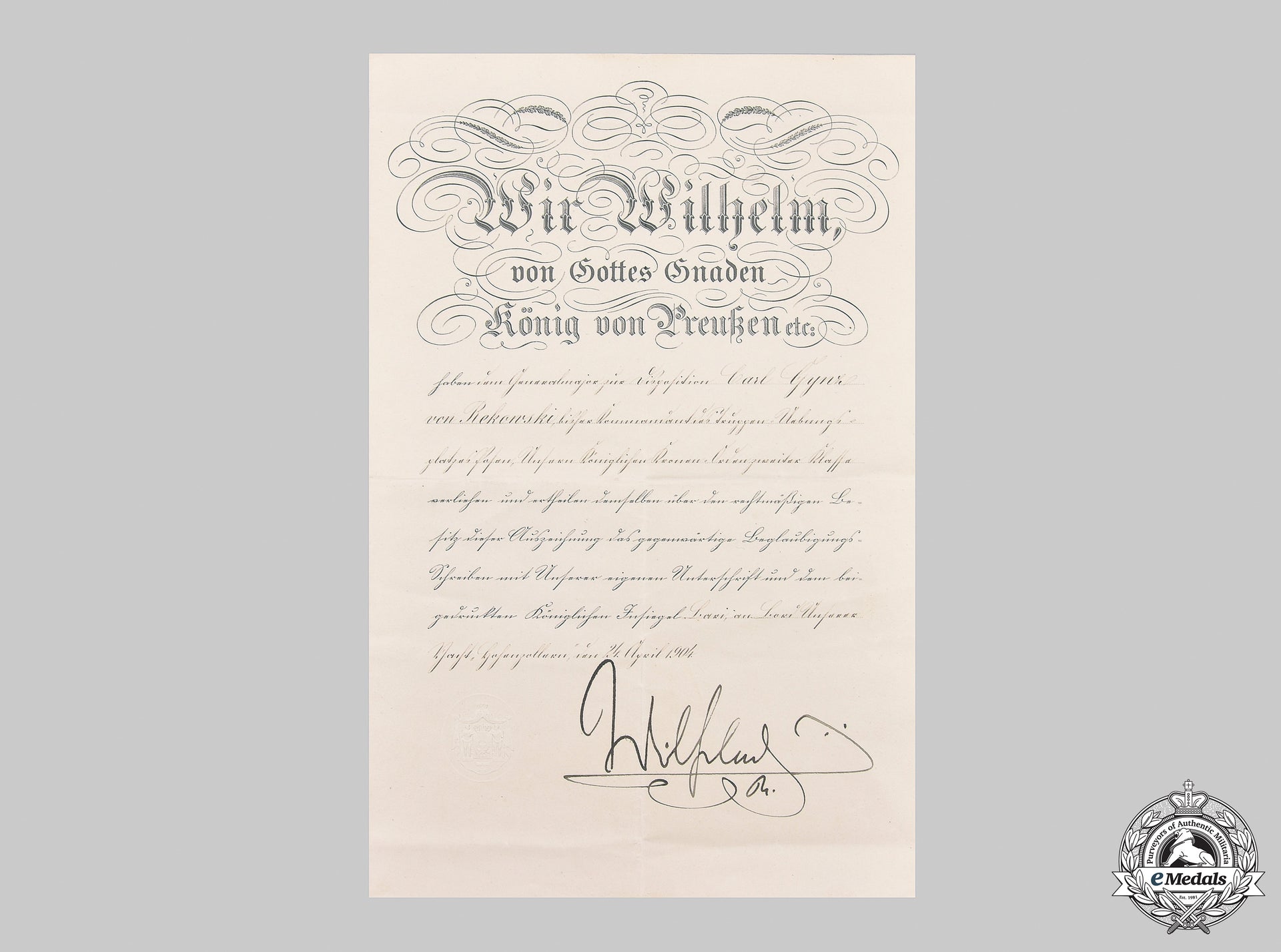 germany,_imperial._a_crown_order_ii_class_document_to_generalmajor_karl_gynz_von_rekowski,1904__mnc2061_m20_0839_1