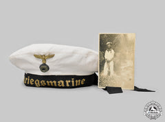Germany, Kriegsmarine. A White Service Cap, With Owner’s Photo