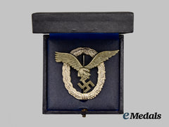 Germany, Luftwaffe. A Pilot’s Badge, With Case, By Gebrüder Wegerhoff