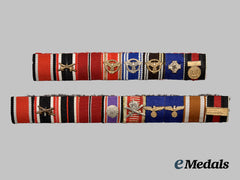 Germany, Third Reich. A Pair Of Ribbon Bars, Post-1945 Assembly