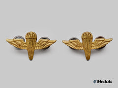 China, Republic. A Rare Air Force Commando Para Insignia Collar Pair, C.1945