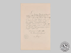 Germany, Imperial. A 25 Year Long Service Cross Document To Pour-Le-Merite Recipient, 1903