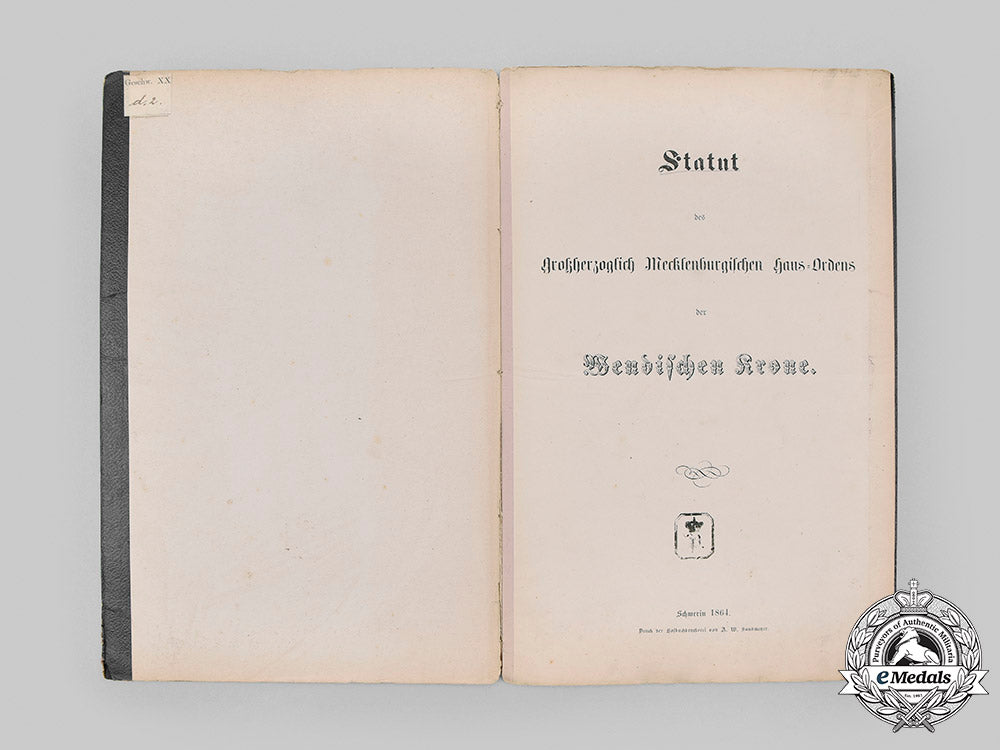 mecklenburg-_schwerin,_grand_duchy._the_statutes_of_the_order_of_the_wendish_crown,1864__mnc7287