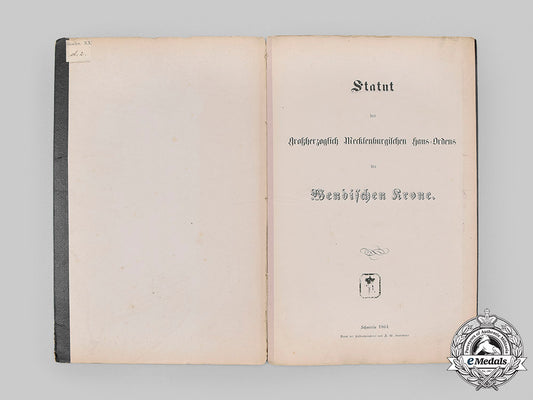 mecklenburg-_schwerin,_grand_duchy._the_statutes_of_the_order_of_the_wendish_crown,1864__mnc7287