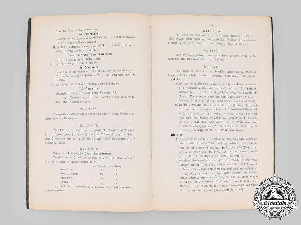 mecklenburg-_schwerin,_grand_duchy._the_statutes_of_the_order_of_the_wendish_crown,1864__mnc7293