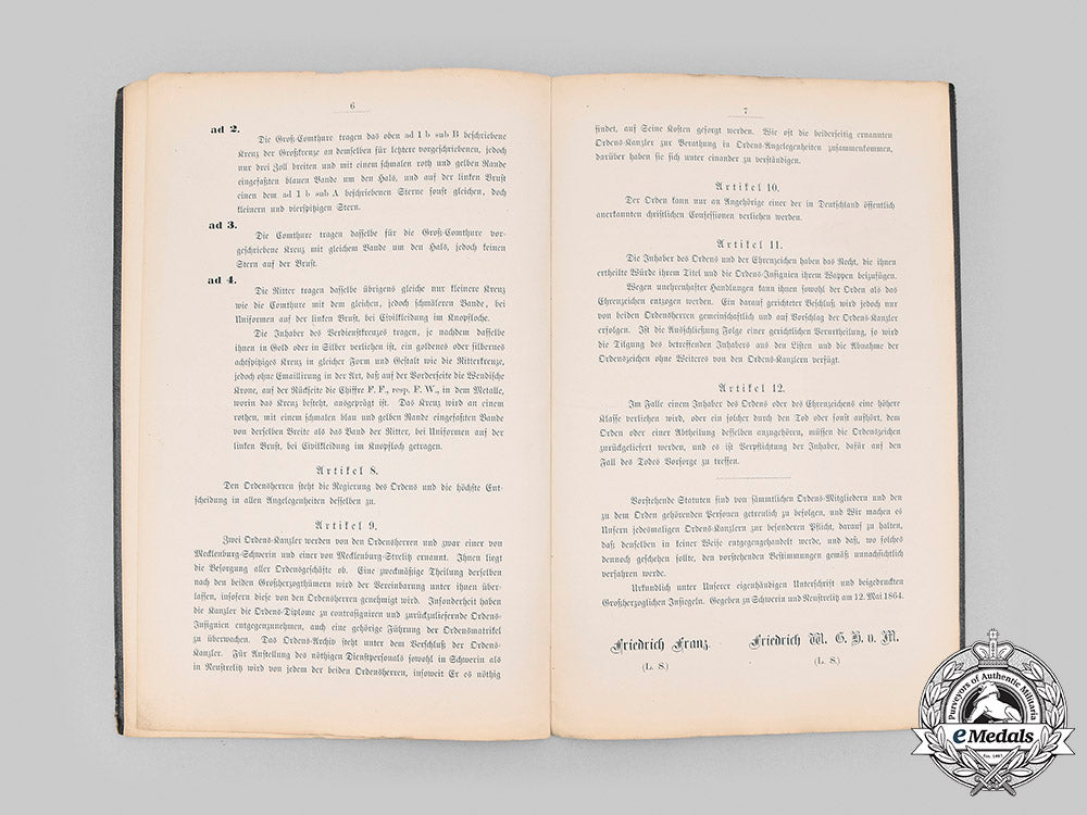 mecklenburg-_schwerin,_grand_duchy._the_statutes_of_the_order_of_the_wendish_crown,1864__mnc7295