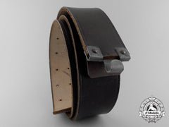 A Brown Leather Hj Belt; Rzm & Croupon Marked