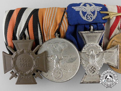a1936_german_olympic&_first_war_medal_bar_of_five_awards_n_661