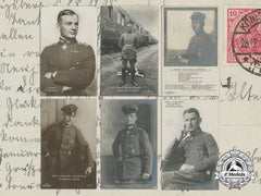 Six First War German Imperial Airmen Postcards; Pour-Le-Merite Recipients