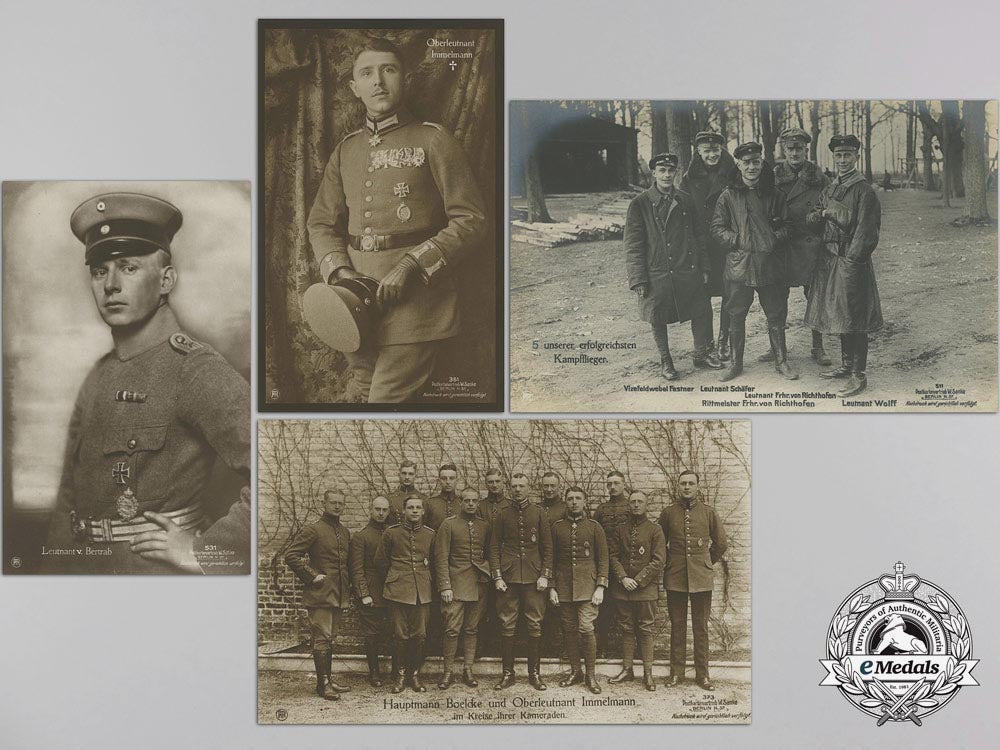 four_first_war_german_imperial_airmen_postcards_n_979