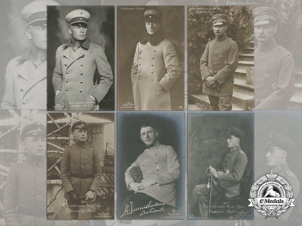 six_first_war_german_imperial_airmen_postcards_n_991
