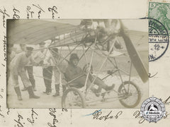 A German Flying Pioneer Bruno Hanuschke Postcard 1910