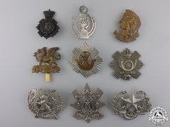 United Kingdom. Nine First War British Cap Badges